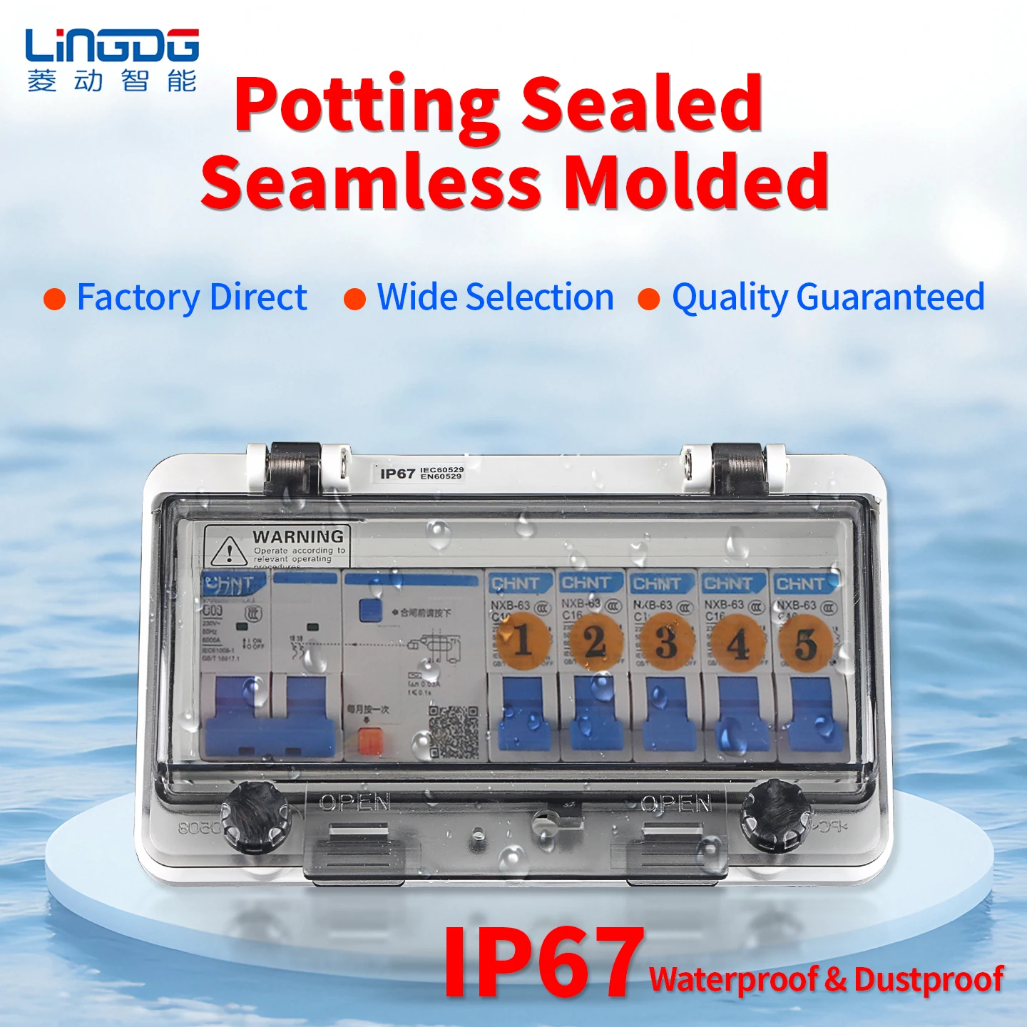 Наружная водонепроницаемая оконная крышка с электрической коробкой запираемого автоматического выключателя, прозрачная крышка для кнопки и инструкции с рейтингом IP67.