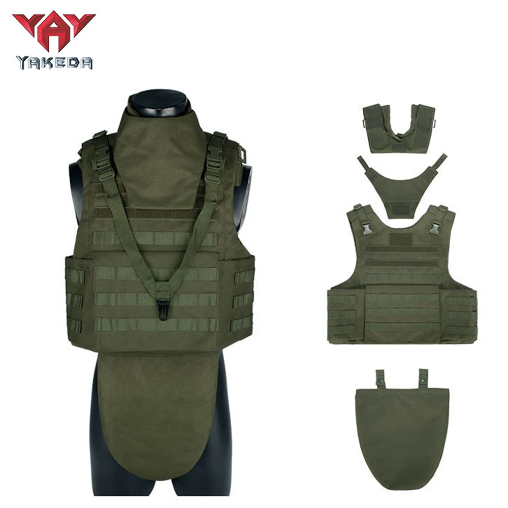 YAKEDA Full Protective Tactical Vest Outdoor Wear-resistant Breathable Training Suit MOLLE Chaleco