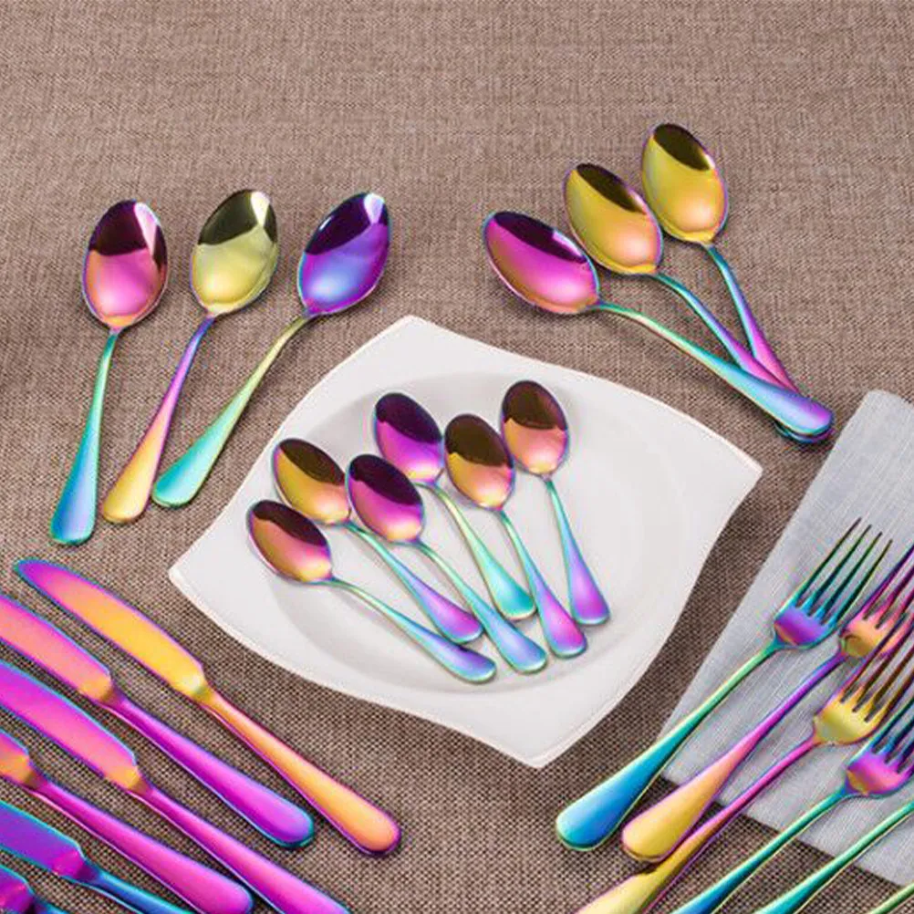 

24 in 1 Stainless Steel Dinnerware Set Mirror Finish Blade Wooden Box Perfect Home Outdoor Camping Tableware Supplies