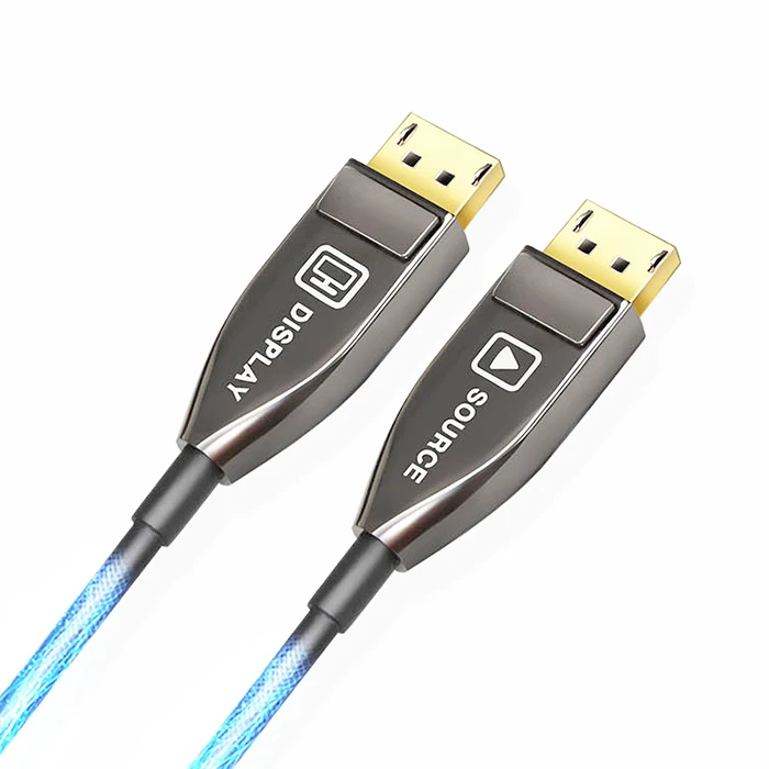 High Quality 50M 100M  Optical Fiber 1080P 4K 60Hz Gold Male To Male Aoc Dp 1.4 Display Port Cable Displayport Kabel