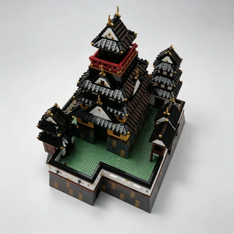 10076PCS MOC Medieval Japanese Shogun Ancient Castle Model Building Blocks DIY Assembly Toy Adult Collector Collection Desktop