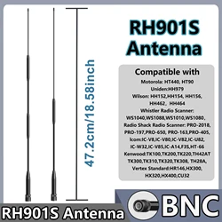 RH901S Antenna BNC UHF VHF Soft Whip Compatible With TK100 TK200 TH42AT Moto HT440 Vertex Standard 734 Walkie Talkies Accessory