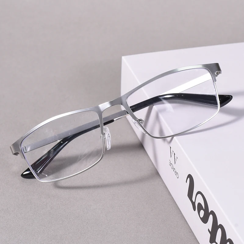 Schwarzer Rahmen, quadratische Metall-Lesebrille für Männer, Anti-Blaulicht-Brille, Damen, Business, Büro, Herren-Lesebrille +125 +175