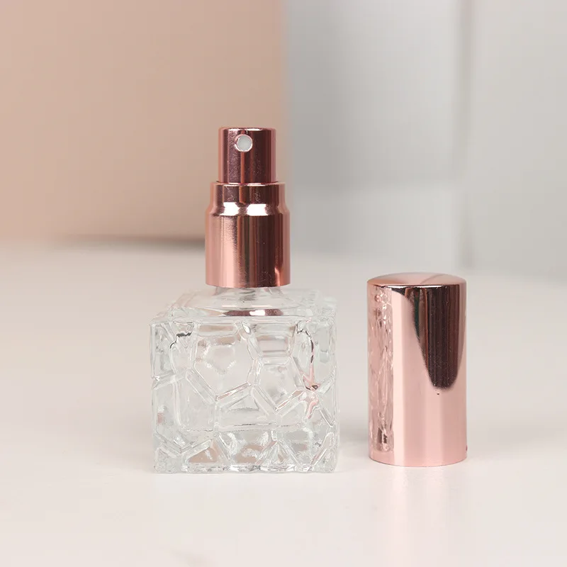 10ml Perfume Refill Bottle Portable Travel Spray Bottle Cosmetic Sample Push-Type Transparent Glass Bottle