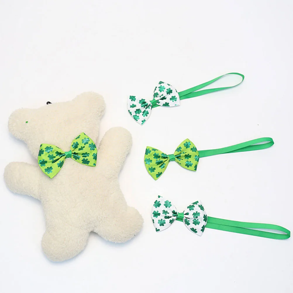 

2pcs Pet Tie Green Patrick's Day Festival Decor Dog Cat Pet Decor Supply Supply Comfortable Breathable Photoshoot
