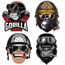 Monkey Soldier Decal Smoke Cigar Garage Gorilla Sticker Vinyl Waterproof Motorcycle  Helmet Laptop Skateboard Mug Decal