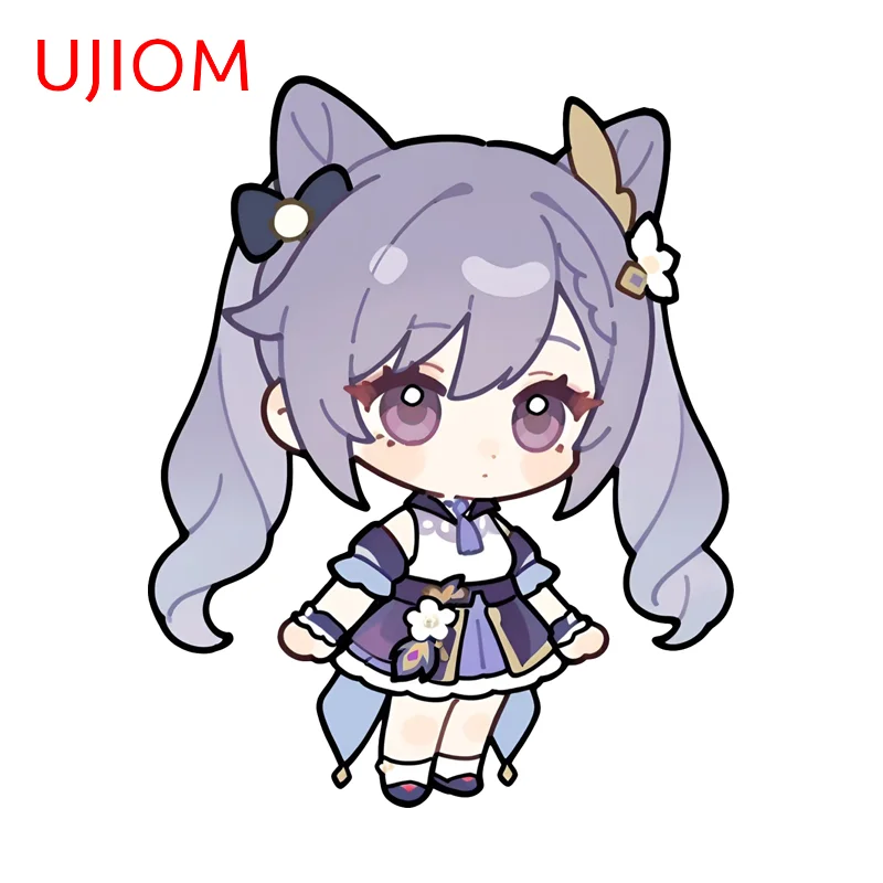 UJIOM Genshin Impact Keqing Kawaii Wall Sticker Ingenious Trendy Functional Living Room Decal Hot Selling Sticker Laptop