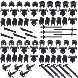 Medieval MOC Building Block Military Weapons For Warrior Helmet Shield Crossbow Arrow Spear Movie Science Fiction Series Bricks