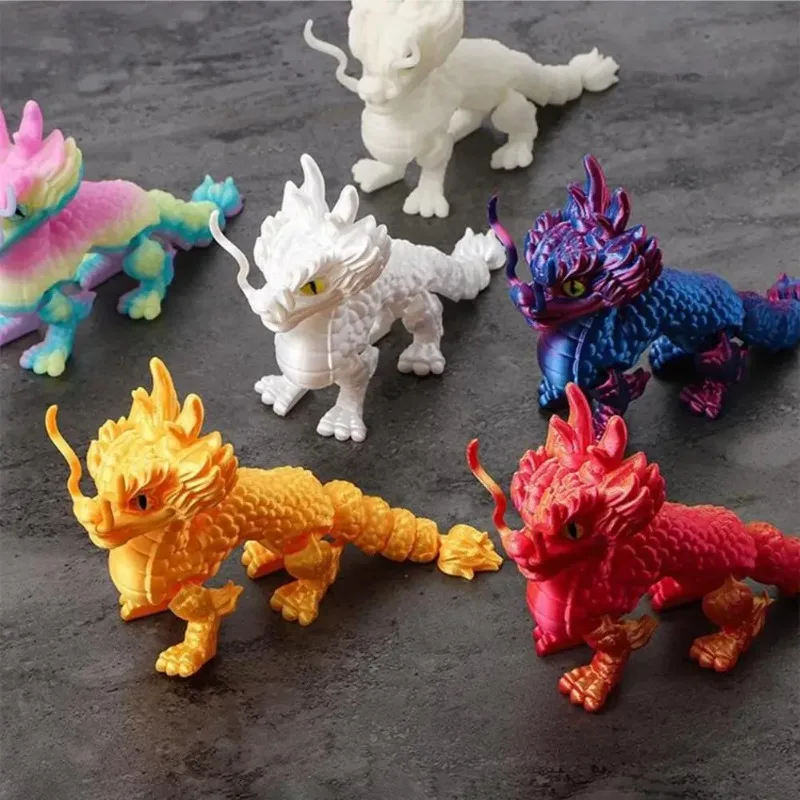 Статуя дракона, яркая 3d печатная фигурка дракона, реалистичная мини-статуя для фотографии, реквизит, игрушка-непоседа для взрослых и детей, красочная