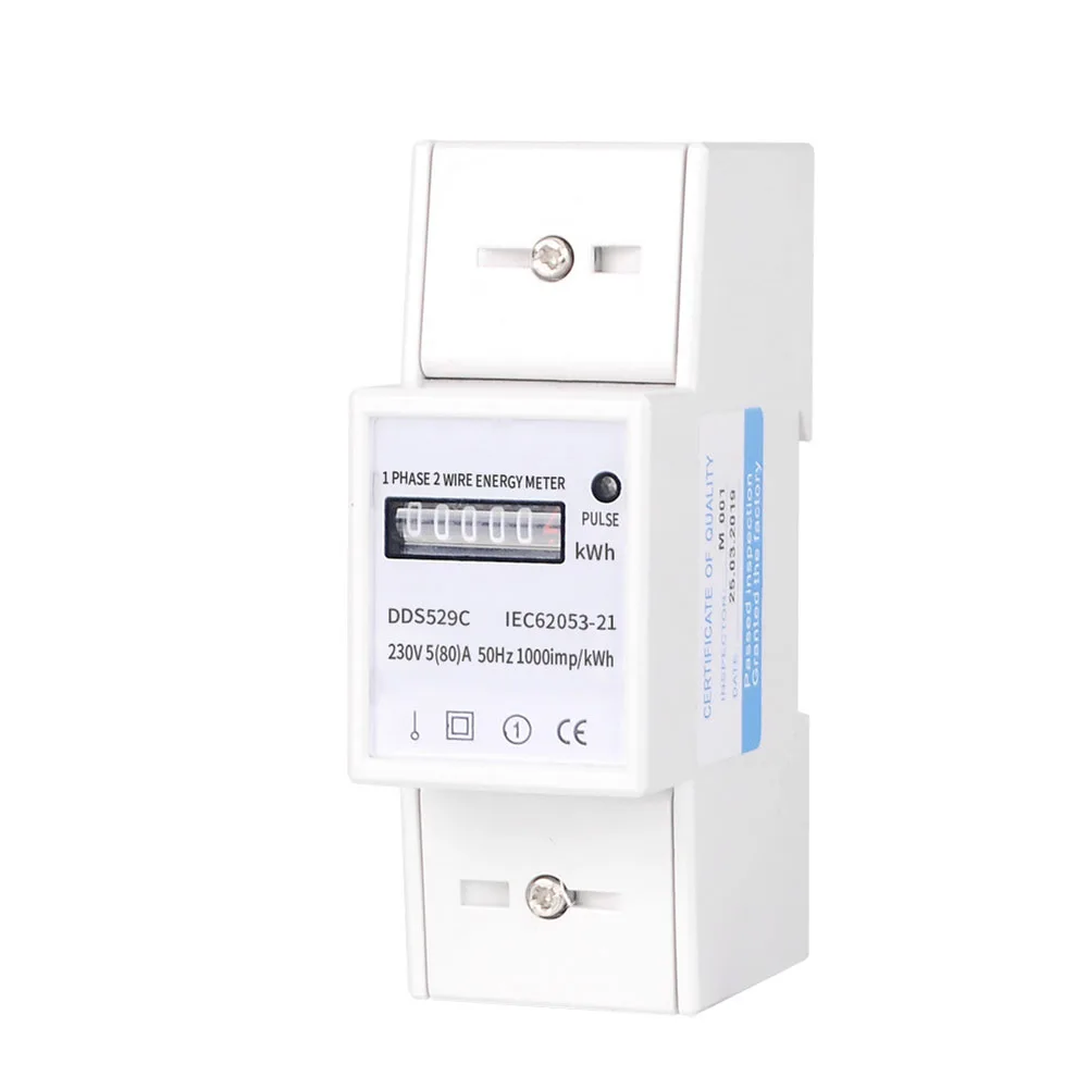 AC 230V 80A Single Phase Mechanical Electricity Meter with for pulse Output and Optical Isolation for Reliable Energy
