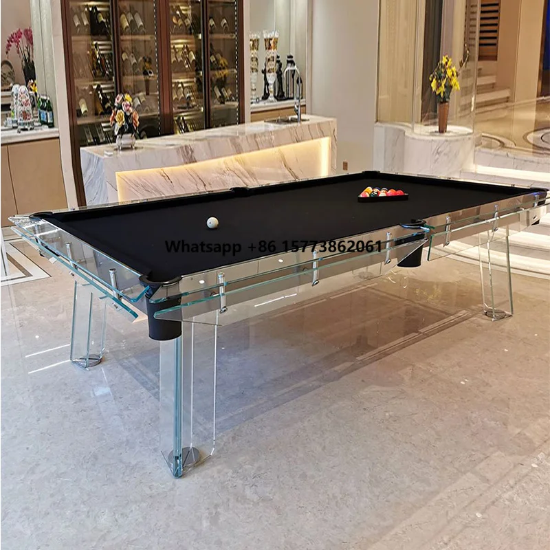 Indoor Bluestone and Solid Wood 8ft 9 Ball Pool Table with Wool Cushion