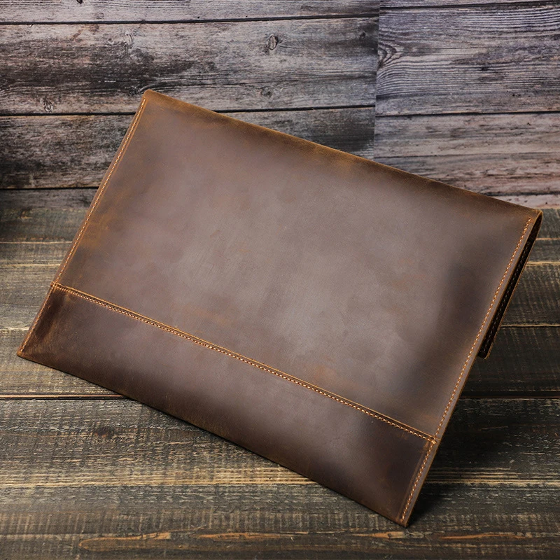 Imagem -04 - Bolsa da Luva do Portátil Capa Protetora do Portátil do Couro Genuíno para 2023 Macbookpro Pro 14 Case do
