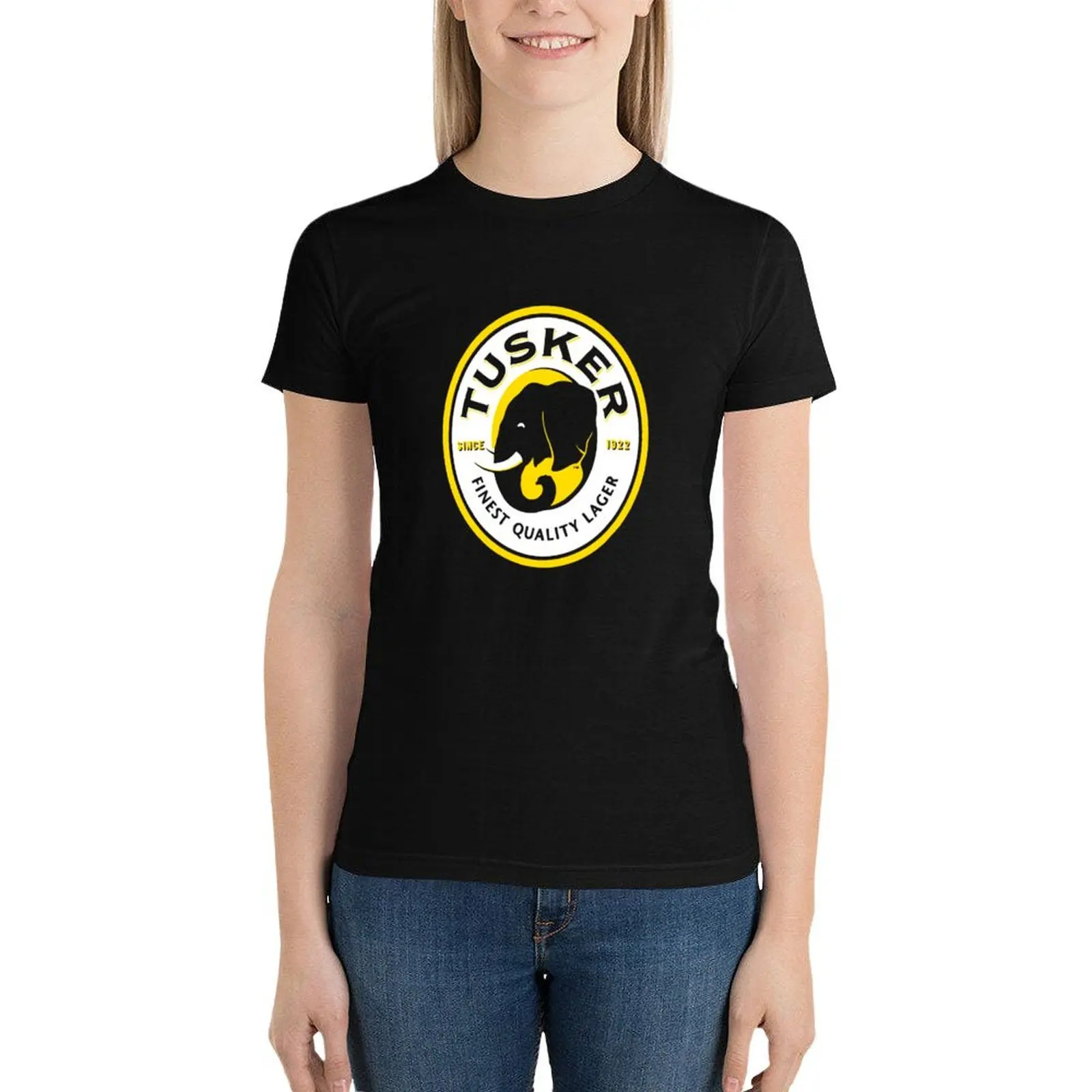 

Tusker Lager Logo T-Shirt female Aesthetic clothing cute clothes cat shirts for Women