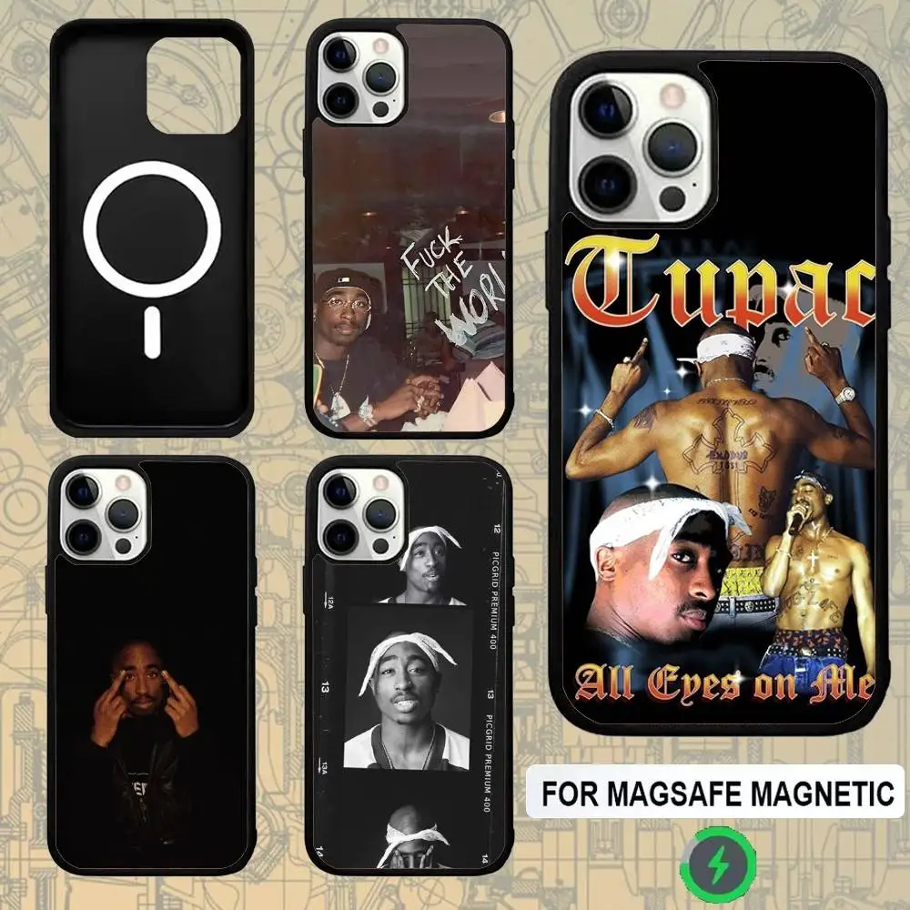 

Rapper 2pac Singer Tupac For Magsafe Wireless Charger Case For iPhone 15,16,17,13,14,11,12,Pro,Max,Plus,E,Air,Mini Protection