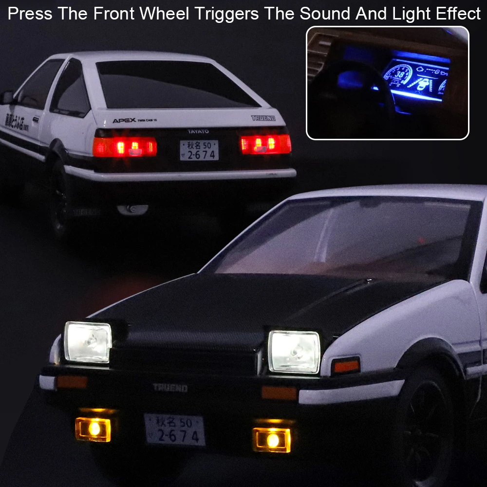 1:18 TRUENO AE86 Land Cruiser LC300 Model Speelgoed Diecast Autodeur Geopend Geluid Licht Trek Voorwiel Stuurvoertuig Kid Gift