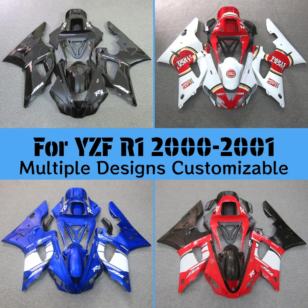 

Комплект обтекателей для литья под давлением YZF R1 2000 2001, набор обтекателей с окраской из АБС-пластика, подходит для YAMAHA YZFR1 00 01