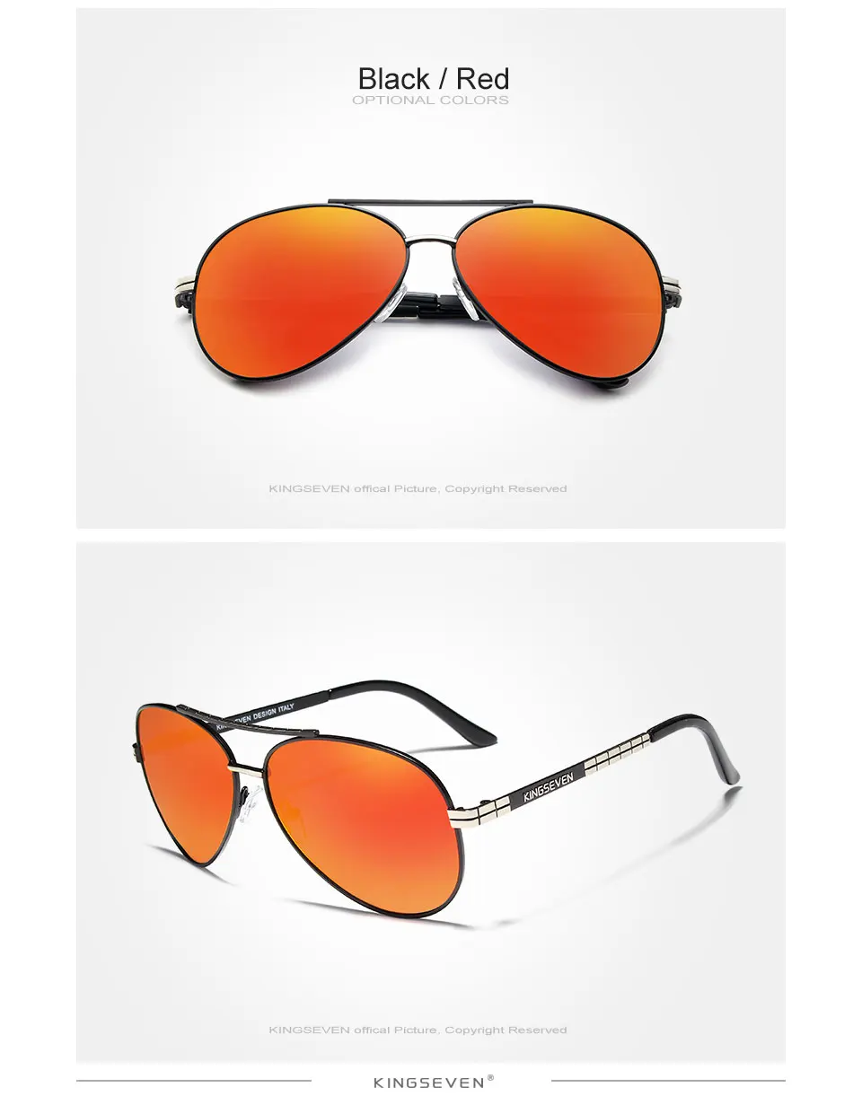 KINGSEVEN Neue Upgrade Aviation männer Sonnenbrille Polarisierte Anti-Glare Sonnenbrille Fahren Brillen Gafas De Sol – Detail 11