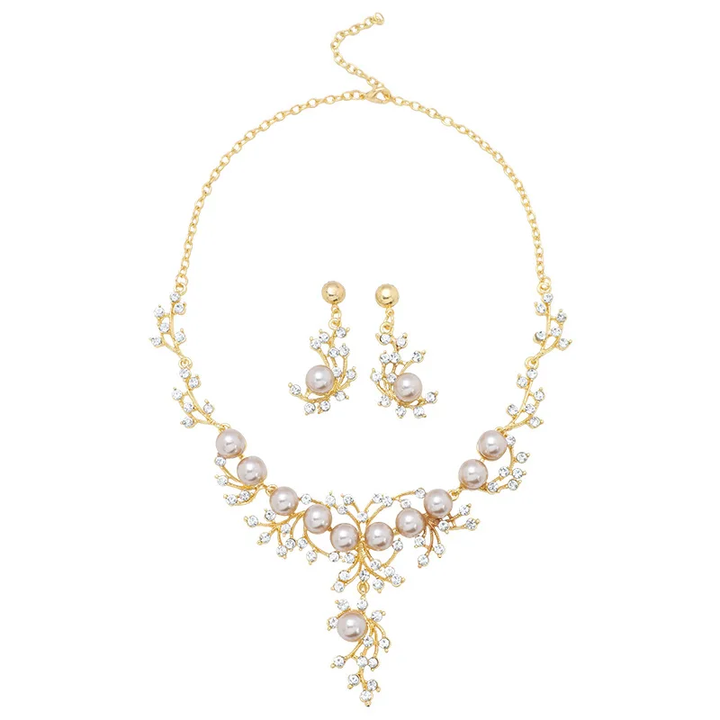Pearl Necklace Set Women\'s Wedding Necklace Set Alloy Bridal Jewelry Sets for Women Accessories