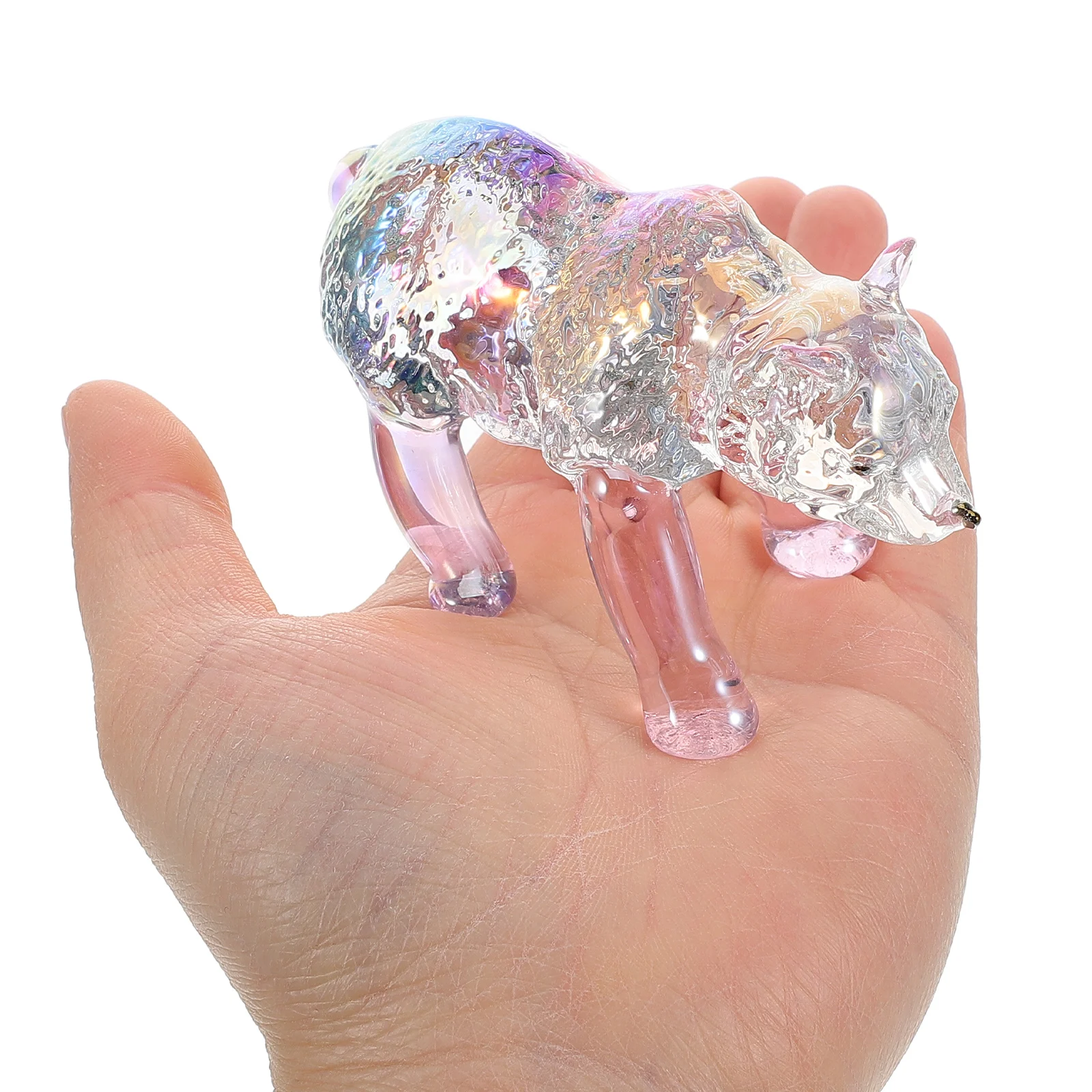 

Clear Crystal Bear Mini Sculpture Table Ornament Desktop Decoration Animal Polar Display