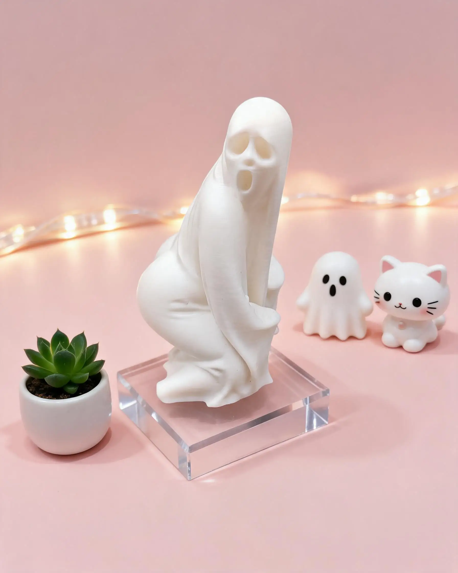 Twerking Ghostface Figurine, 3D Printed Funny Spooky Sculpture, Adult Halloween Desktop Decor Ornament, Age 14+ Collectible
