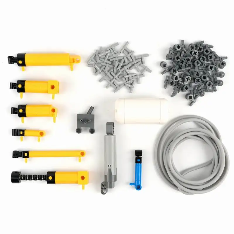 

Pneumatic Parts Kit Telescopic Cylinder Air Tank Hose Valve Switch T Joint Compatible MOC Science Technology Building Blocks