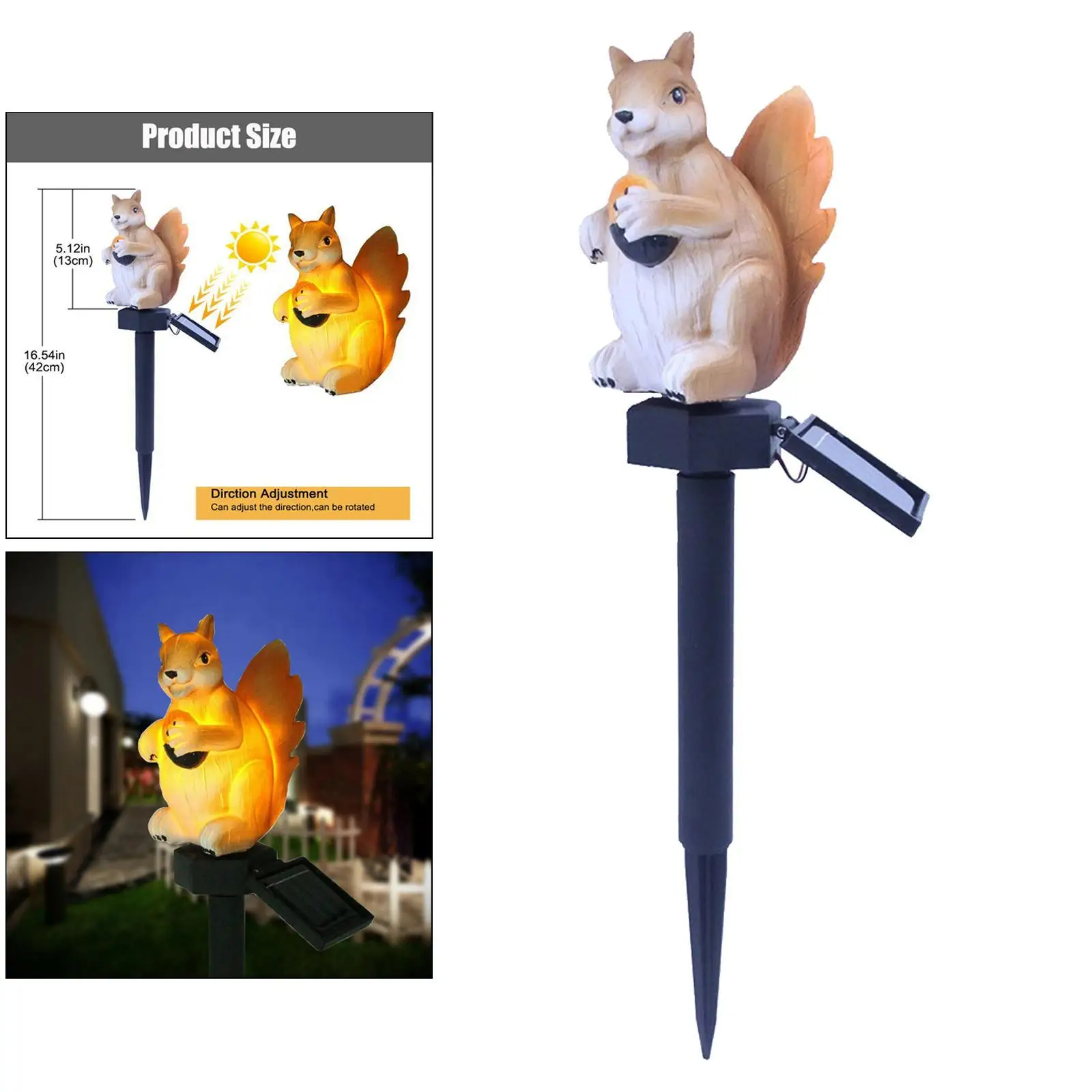 Solar Powered Light Lamp Garden Animal Decor for Patio, Backyard Garden Yard