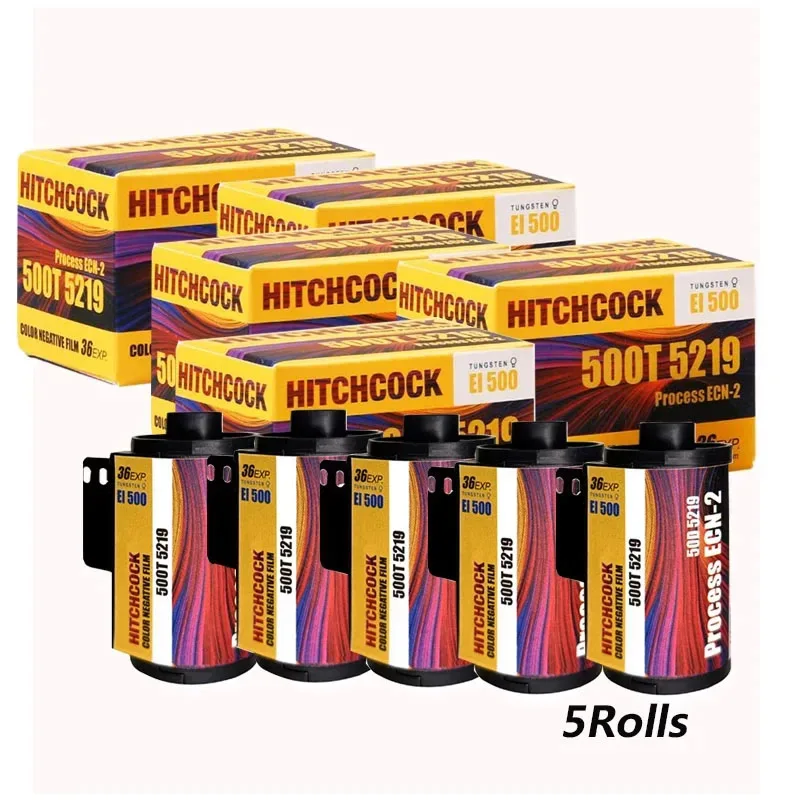 

HITCHCOCK 135 Color Films 500T 5219 Kinetoscope Move Subpackage 36 Exposure Per Roll 1-10 Rolls For Kodak Fuji 135 Film Cameras