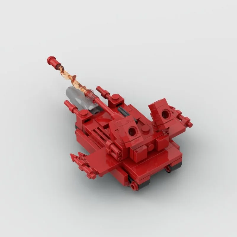 Tanque de lobo rojo, potencia de fuego completa, versión mejorada, modelo de bloques de construcción MOC, juguete para regalo de escritorio ensamblado universal para niño y niña