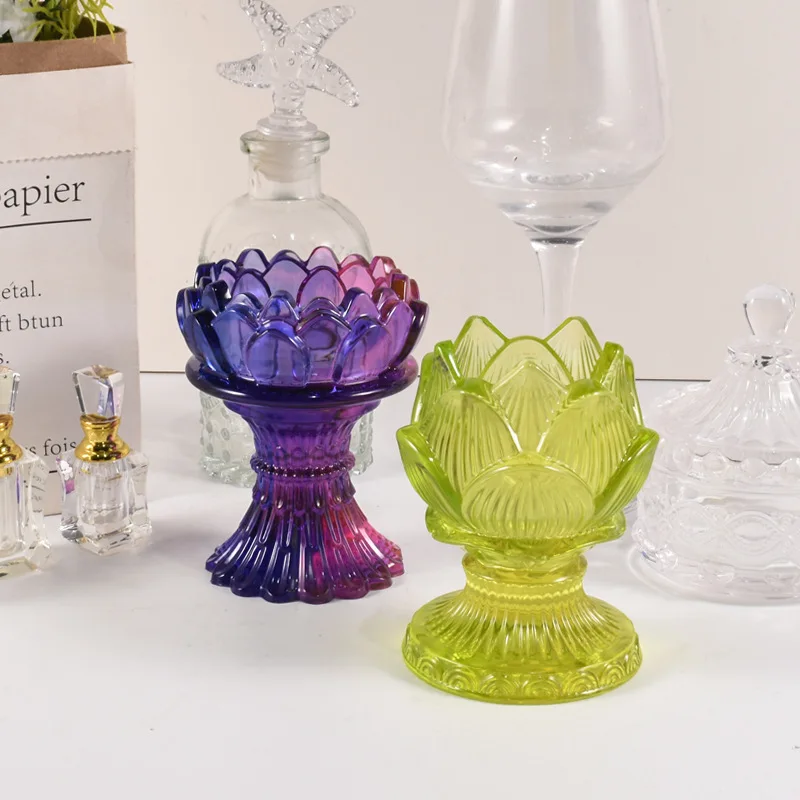 Molde de silicona con forma de gota de cristal, contenedor de yeso, cemento, flor de loto tridimensional, taza de vela, capullo, bricolaje