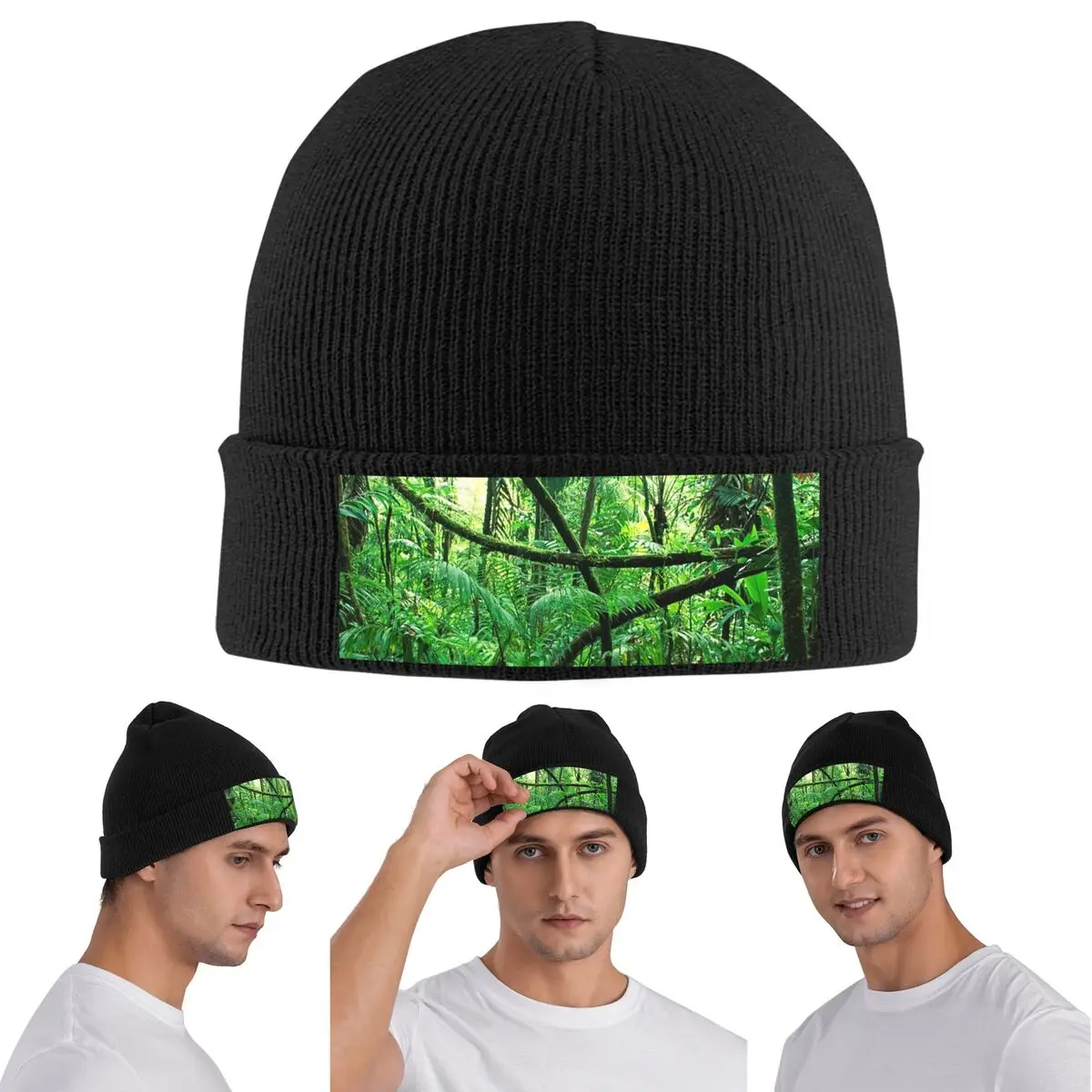 Rainforest Tropical Plants Warm Knitted Cap Winter Knit Bonnet Hat Skullies Beanies Hip Hop Caps for Unisex