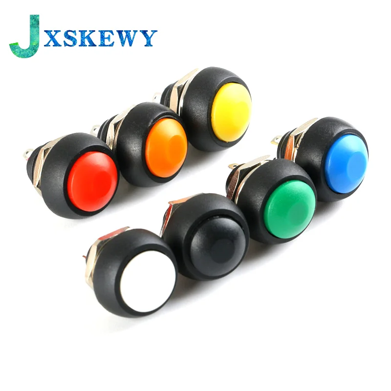 

5PCS Mini 12mm Waterproof Momentary ON/OFF Push Button Round Switch PBS-33 PBS-33B For arduino