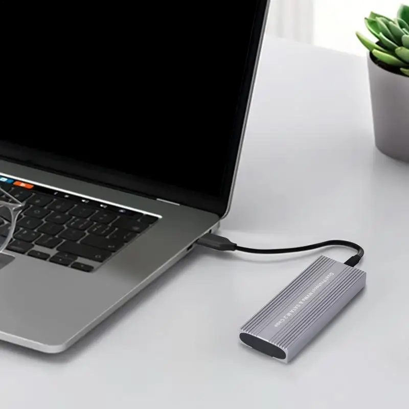 Dla NGFF/SATA M.2 SSD Adapter Double Protocol M.2 NVMe Enclosure 10Gbps External M.2 Case Converter High-Speed M.2 Hard Drive
