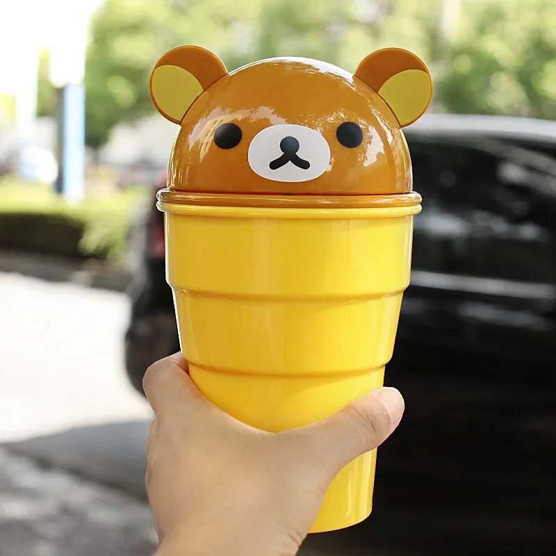 Car Trash Can Cute Storage Cup For Car Cartoon Trash Cup Bear Trash Can Storage And Sorting In The Car Automotive Goods 3