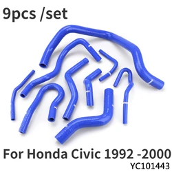 9pcs Auto Silicone Radiator Hose Kit For Honda Civic EG 92 95 D15 D16 SOHC EK 1992-1994 1995-2000 Heater Hose Car Accessories