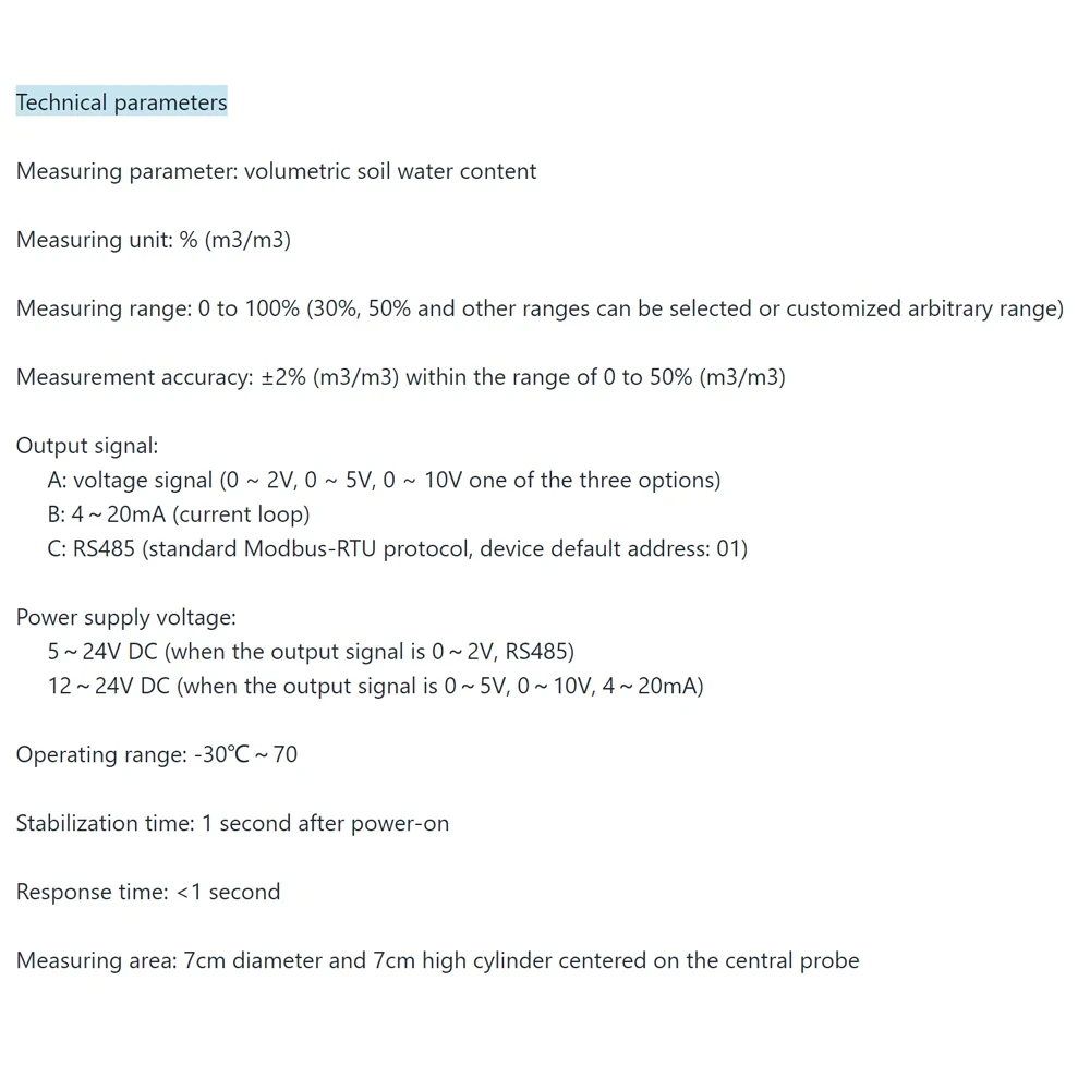 Soil Temperature and Humidity Sensor Agricultural Water Conductivity EC RS485 Soil Nitrogen Phosphorus and Potassium Detector