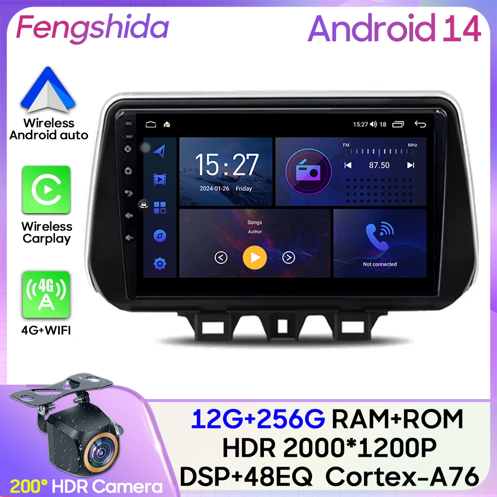 For Hyundai TUCSON 2019 2020 2021 Car Radio Carplay GPS Navigation Android Auto Stereo Multimedia Player Cam No 2din DVD 5G WiFi