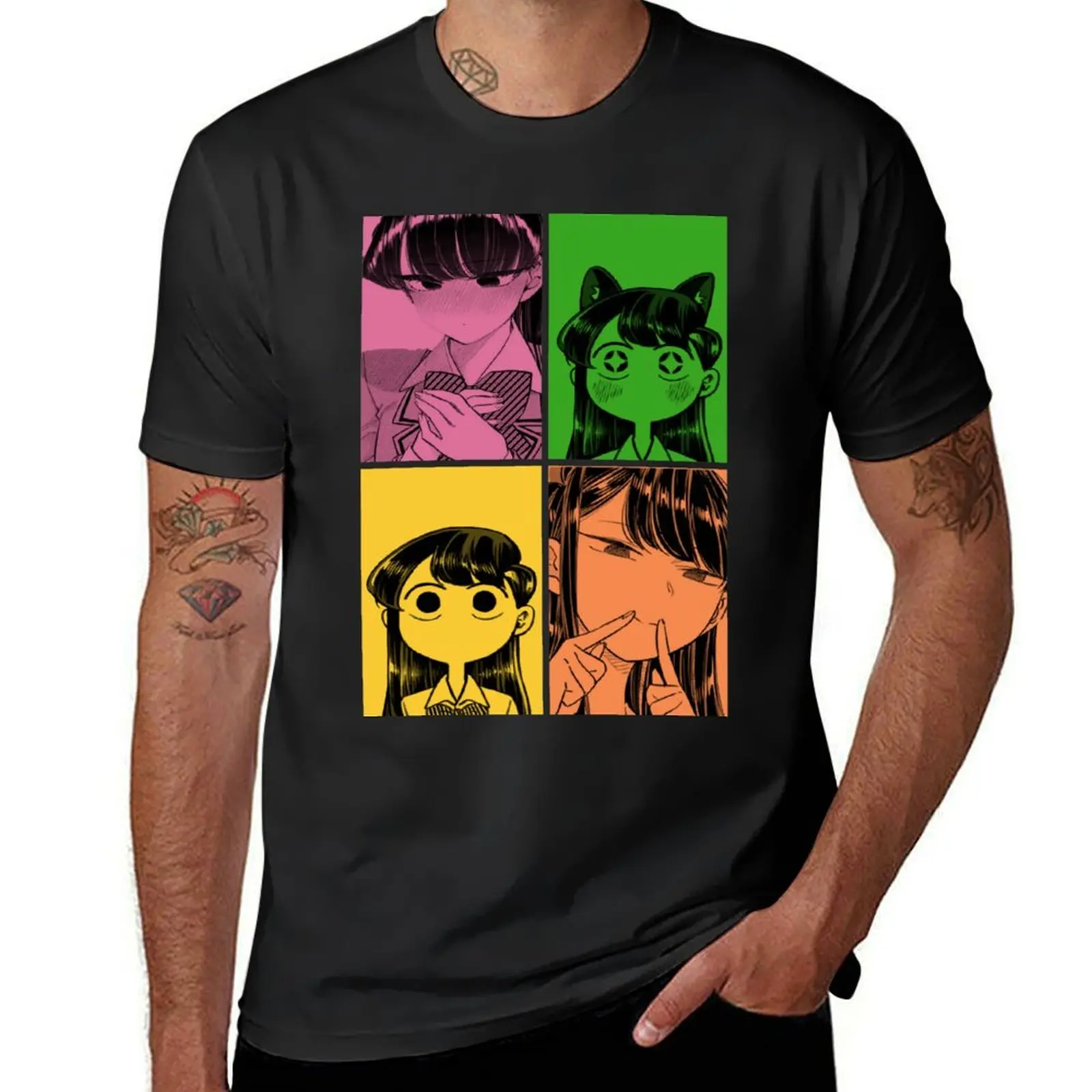 Komi-san Quartet T-Shirt Aesthetic clothing anime Blouse korean fashion mens graphic t-shirts hip hop