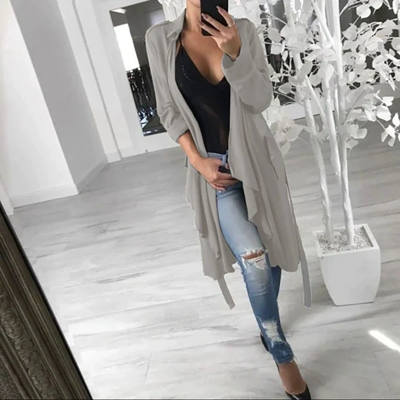 เสื้อแจ็คเก็ตวินด์เบรกเกอร์ผู้หญิงสไตล์ลำลองใหม่ประจำฤดูใบไม้ร่วง-ฤดูหนาว 2025 สีพื้น ปกเสื้อแบบปกเชิ้ต แขนยาว ทรงหลวม ไม่สมมาตร