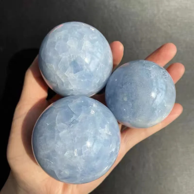 Natural Blue Celestite Sphere Quartz Crystal Ball Healing