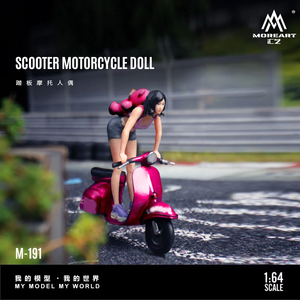 MoreArt 1:64 Board Motorcycle Figure Resin Model, Miniature Scene Decoration Gift&Display