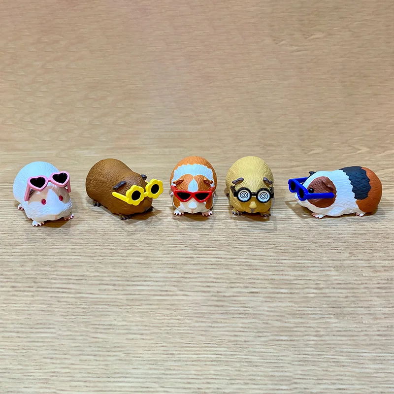 Guinea Pig With Sunglasses Blind Box Cute Mini Anime Action Figure Model Toys Kawai Desktop Decoration Collection Festival Gift view 5