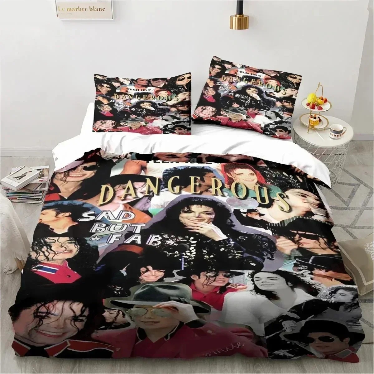 

3D Printing Michael Jackson Bedding Set Printed With Pillowcase Bed Duvet Cover Soft Queen King Size Bedclothes Home Boys Adult