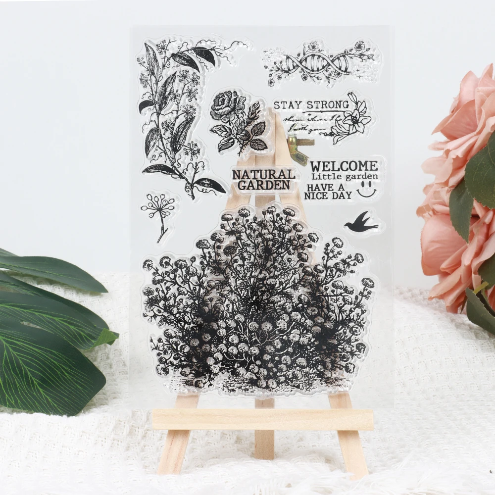 Pieno di stelle serie di fiori timbri in Silicone trasparente Scrapbooking manuale diario fai da te Collage decorazione estetica francobolli artigianali