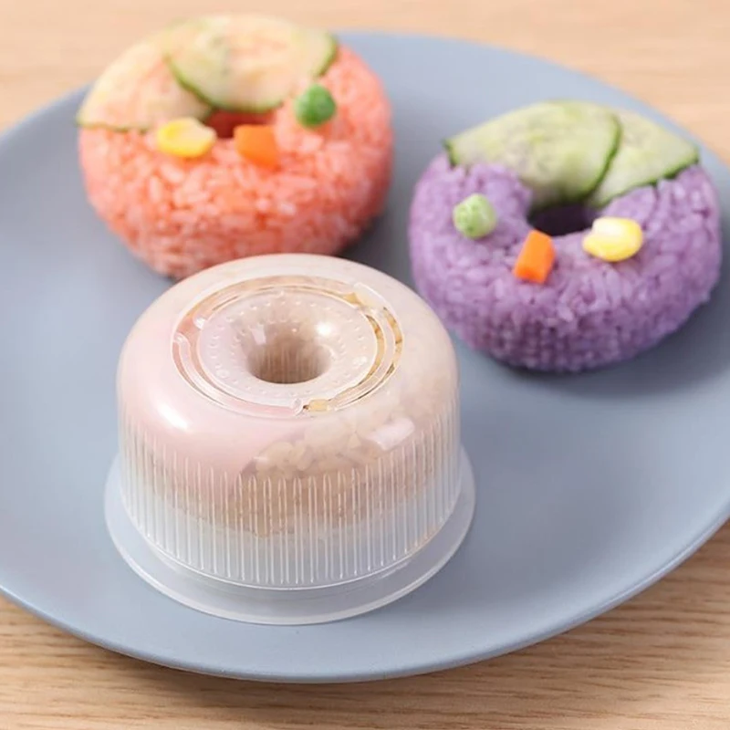 2PCS Creative Sushi Donut Shape Maker Rice Ball Mold Home Non-Stick Rice Mold