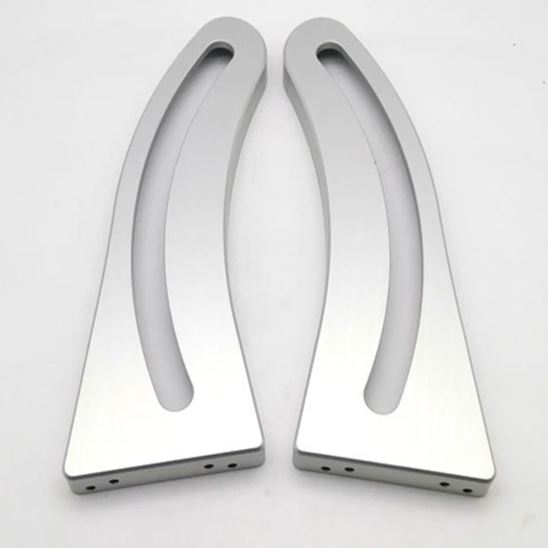 

CNC Milled 6061 Aluminum Curved Hollow Bracket Anodized Silver Custom Machining Furniture Support Frame Parts