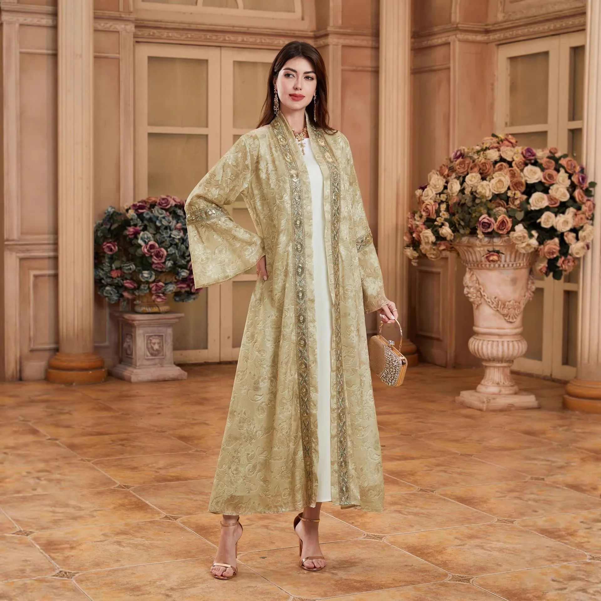 

Eid Women Open Dress Abaya Muslim Ramadan Vestidos Largos Cardigan Party Dresses Arab Long Robe Morocco Dubai Kaftan 2026