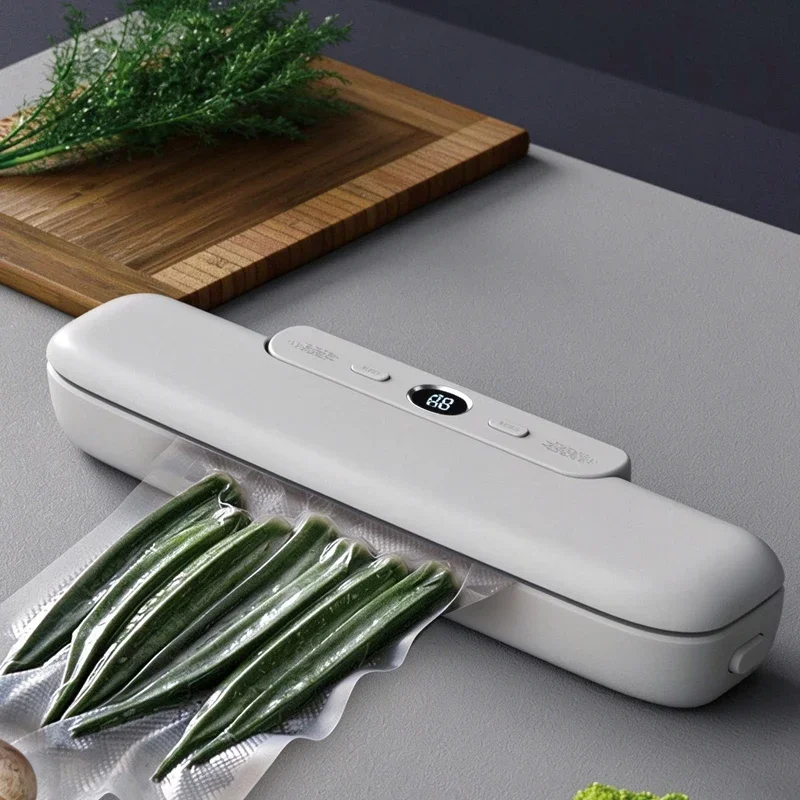 Meal Prep Storage Automatic Vacuum Sealer Machine Dry Wet Dual Mode Compact One-Touch Food Preservation for Home Kitchen