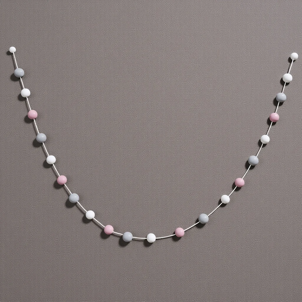 

Wool Felt Ball Garland 2M with 30 Pieces Soft Pastel Pom Poms for Bedroom Nursery Decor Birthday Celebration Decoration