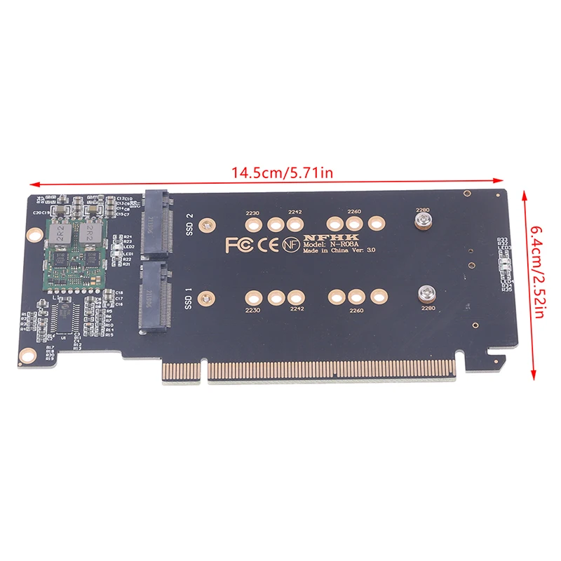 1PCS m.2 X16 TO 4X NVME PCIE3.0 GEN3 X16 TO 4*NVME RAID CARD PCI-E VROC CARD RAID Hyper M.2X16 M2X16 4X X4 NVME*4 RAID