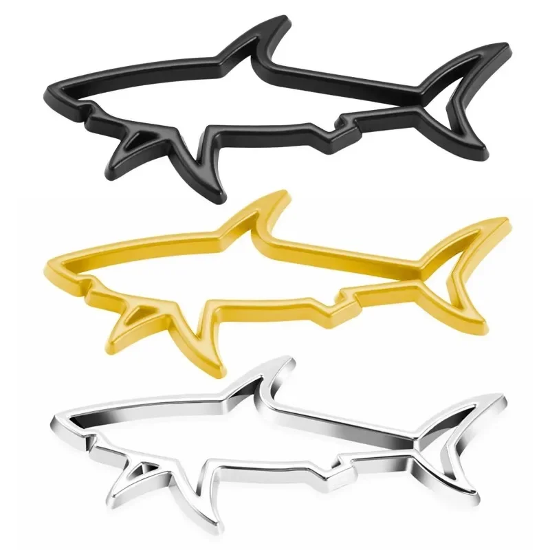 3D Metal Car Styling Sticker Hollow Fish Shark Emblem Badge Decals Automobiles Motorcycle Computer Fuel Cap Accessories Decals